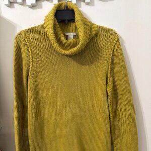 Chunky Knit Turtleneck Sweater Chartreuse Mustard | White + Warren M
